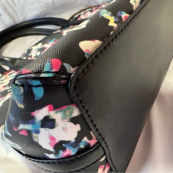 Kate Spade Black Floral Brightwater Dr Rachelle Satchel - Picture 6 of 16